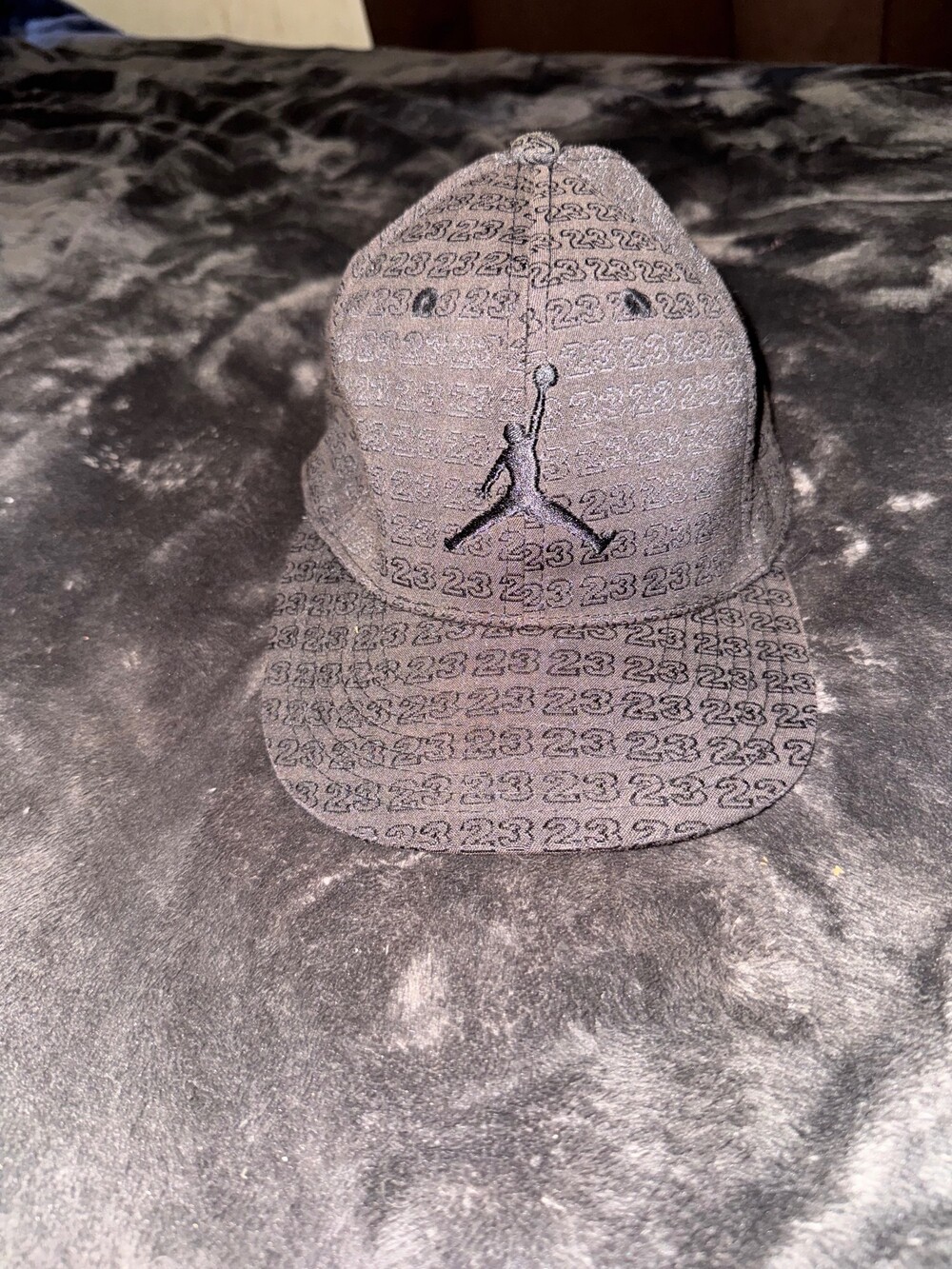 Jordan Youth Cap Black 23 Pattern Jumpman Logo Fitted Hat